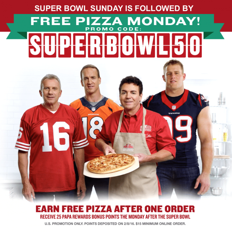 Papa John's Super Bowl Specials 2025 Kipp Simone