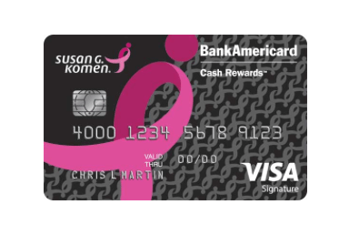 Susan G Komen Pink Ribbon BankAmericard Cash Rewards Card