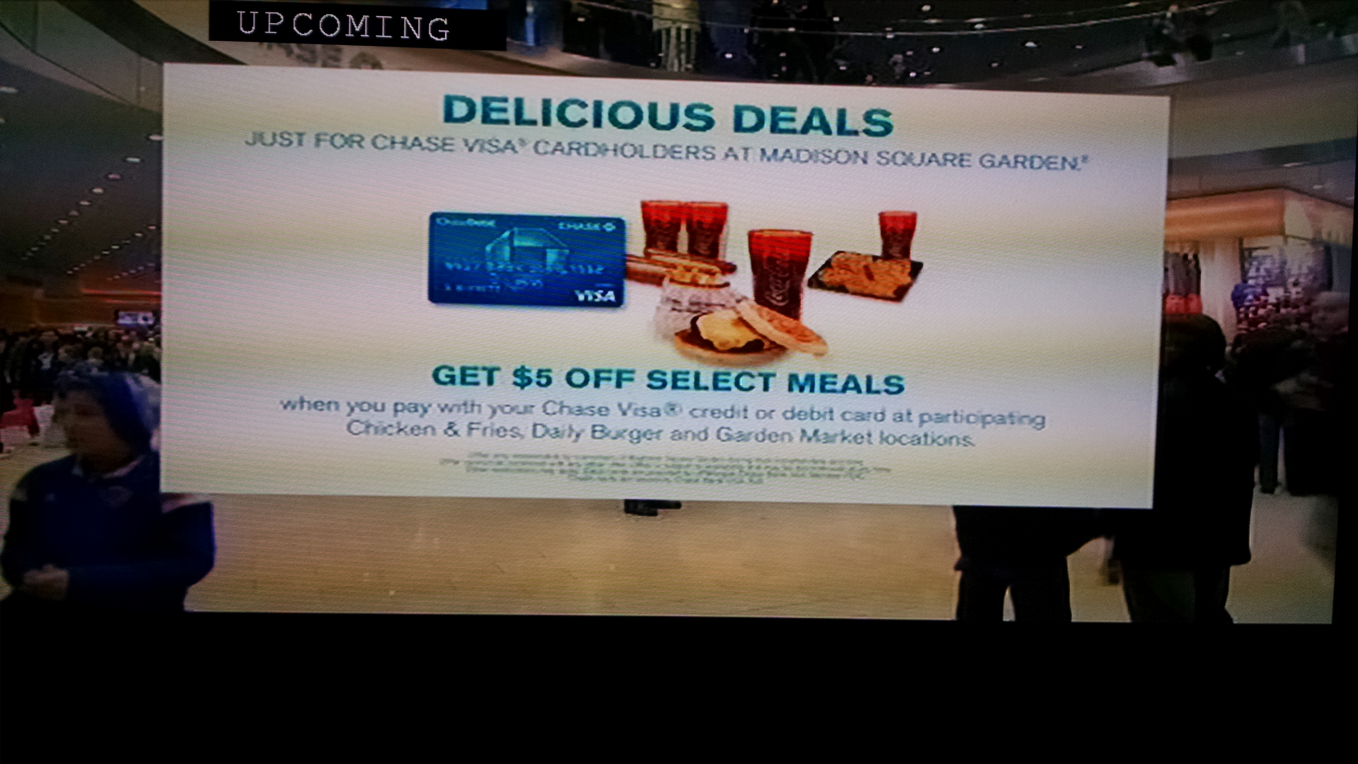 Madison Square Garden $5 Chase Visa Card Discount Meals