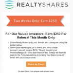 RealtyShares Real Estate Crowdfunding Referral Bonus