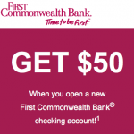 First Commonwealth Bank Personal Checking Bonus
