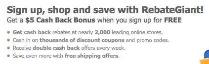 RebateGiant New Account Bonus