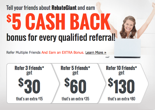 RebateGiant Referral Program Bonuses