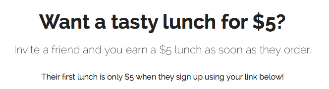 Peach Lunch Delivery Referral Meal Promotion