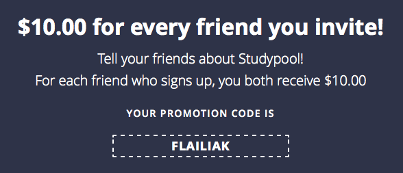 Studypool Referral Program Credits