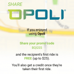 Opoli Ride Service Referral Program Credits