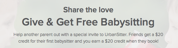 UrbanSitter Referral Program Credits