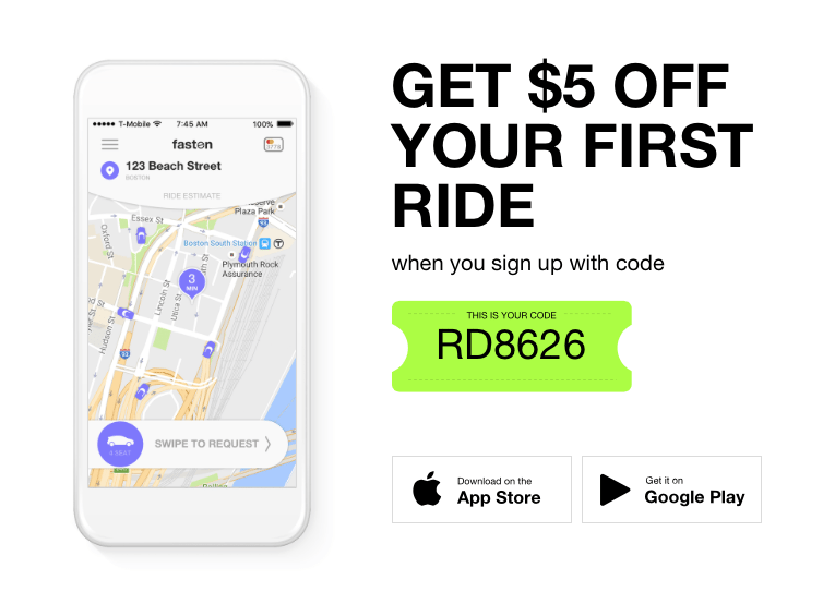 Fasten Rideshare App Free Rides with 5 Referral Credits