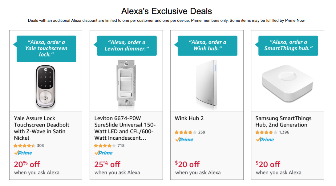Amazon Alexa Exclusive Deals and 5 Credit to Reorder Any Item