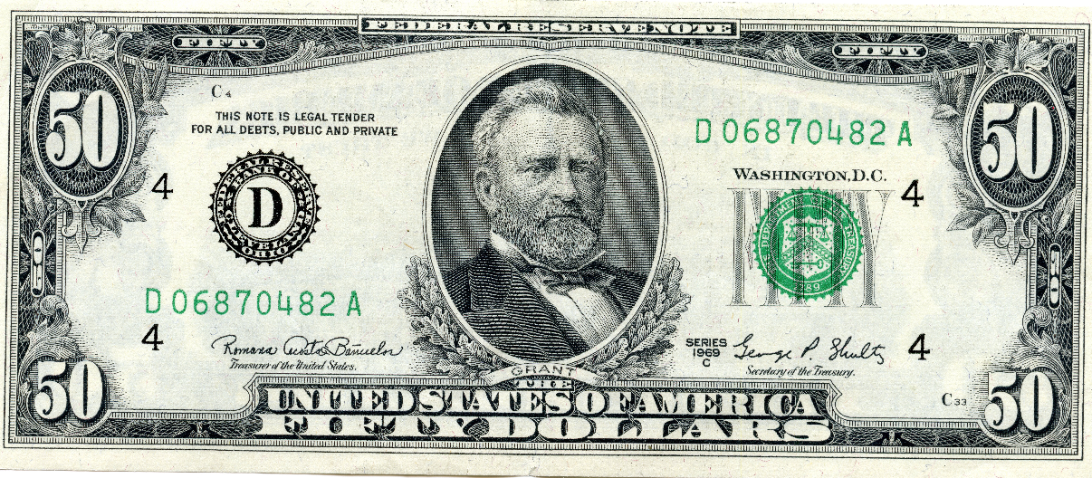 50 Dollar Bill Printable
