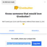 Givebutter Fundraising Referral Bonus Rewards