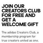 Adidas Creators Club Referral Discount Voucher