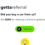 Gettacar Used Cars $250 Referral Bonus