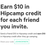 Hipcamp Outdoor Stay Booking Referral Credits