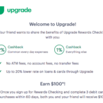 Upgrade Rewards Checking Referral Bonuses