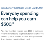 Laurel Road Student Loan Cashback Card Bonus Offer