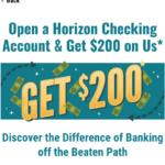 Horizon Credit Union $200 Checking Account Bonus