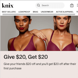 Knix - Leakproof Underwear: $20 Discount Code + $20 Referrals