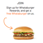 Whataburger Restaurant Rewards Free Burger upon Sign-Up