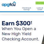 APGFCU $300 High Yield Checking Account Bonus