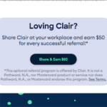 Clair Early Payckeck Access $50 Referral Bonuses