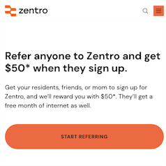 Zentro 2GB High-Speed Internet: First Month Free + $50 Referrals