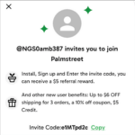 Palmstreet App Live Plants Referral Credits