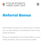 Four Points FCU Referral Program Bonuses