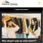 Purdue Federal Credit Union $400 Checking Bonus