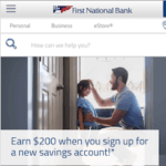 First National Bank $200 Savings Account Promotion