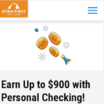 Utah First Credit Union $900 Personal Checking Bonus