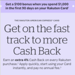 Rakuten American Express Card Bonus Cash Back