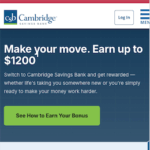 Cambridge Savings Bank Promotional Bonuses